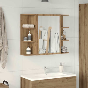 vidaXL Bathroom Mirror Cabinet Artisan Oak 80x20.5x64 cm Engineered Wood