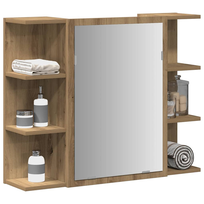 vidaXL Bathroom Mirror Cabinet Artisan Oak 80x20.5x64 cm Engineered Wood