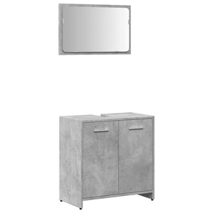 vidaXL Bathroom Cabinet with Mirror Concrete Grey Engineered Wood