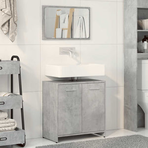 vidaXL Bathroom Cabinet with Mirror Concrete Grey Engineered Wood