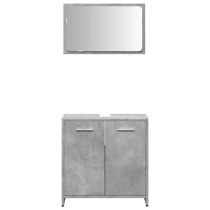 vidaXL Bathroom Cabinet with Mirror Concrete Grey Engineered Wood