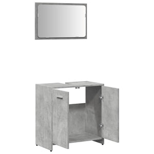 vidaXL Bathroom Cabinet with Mirror Concrete Grey Engineered Wood