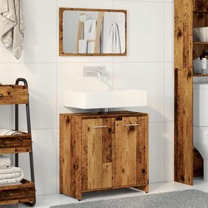 vidaXL Bathroom Cabinet with Mirror Old Wood Engineered Wood