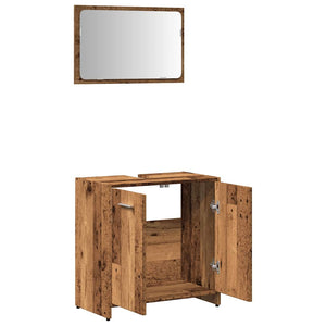 vidaXL Bathroom Cabinet with Mirror Old Wood Engineered Wood