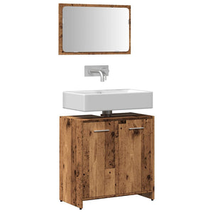 vidaXL Bathroom Cabinet with Mirror Old Wood Engineered Wood