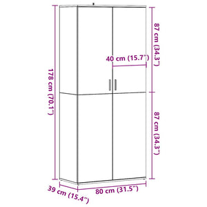 vidaXL Shoe Cabinet Old Wood 80x39x178 cm Engineered Wood