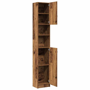 vidaXL Bathroom Cabinet Old Wood 32x25.5x190 cm Engineered Wood