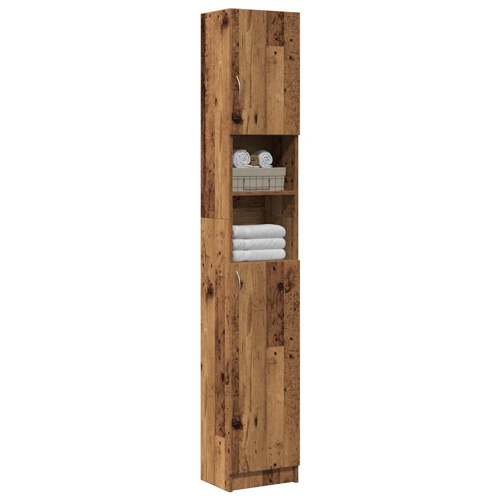 vidaXL Bathroom Cabinet Old Wood 32x25.5x190 cm Engineered Wood