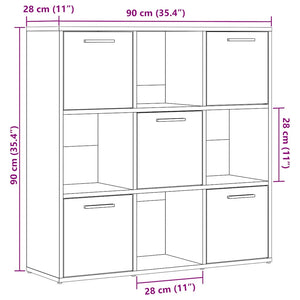 vidaXL Bookshelf Old Wood 90x28x90 cm Engineered Wood