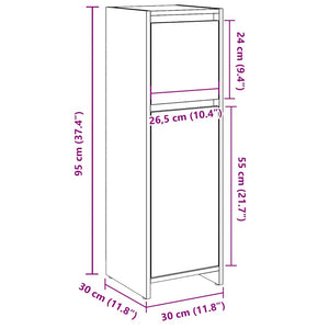 vidaXL Bathroom Cabinet Old Wood 30x30x95 cm Engineered Wood