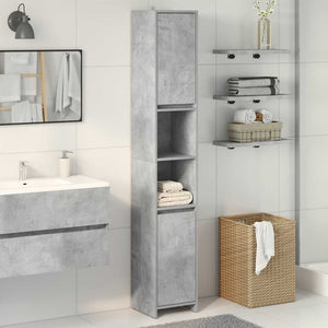 vidaXL Bathroom Cabinet Concrete Grey 30x30x183.5 cm Engineered Wood