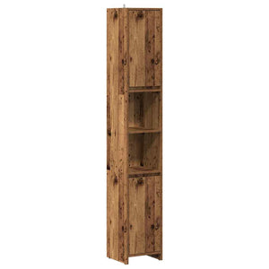 vidaXL Bathroom Cabinet Old Wood 30x30x183.5 cm Engineered Wood