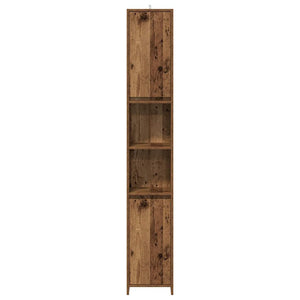 vidaXL Bathroom Cabinet Old Wood 30x30x183.5 cm Engineered Wood