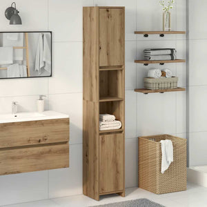 vidaXL Bathroom Cabinet Artisan Oak 30x30x183.5 cm Engineered Wood