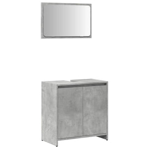 vidaXL 2 Piece Bathroom Furniture Set Concrete Grey Engineered Wood