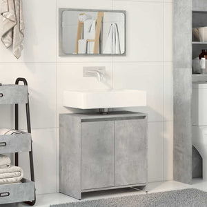 vidaXL 2 Piece Bathroom Furniture Set Concrete Grey Engineered Wood