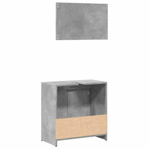 vidaXL 2 Piece Bathroom Furniture Set Concrete Grey Engineered Wood