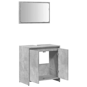 vidaXL 2 Piece Bathroom Furniture Set Concrete Grey Engineered Wood