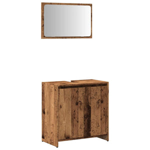 vidaXL 2 Piece Bathroom Furniture Set Old Wood Engineered Wood