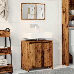 vidaXL 2 Piece Bathroom Furniture Set Old Wood Engineered Wood