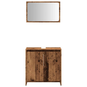 vidaXL 2 Piece Bathroom Furniture Set Old Wood Engineered Wood