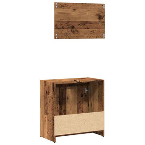 vidaXL 2 Piece Bathroom Furniture Set Old Wood Engineered Wood