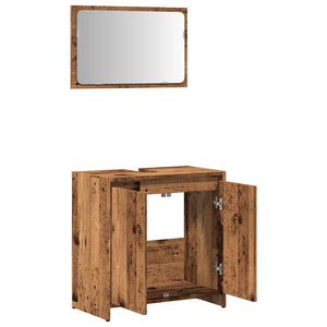 vidaXL 2 Piece Bathroom Furniture Set Old Wood Engineered Wood