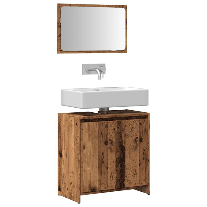 vidaXL 2 Piece Bathroom Furniture Set Old Wood Engineered Wood