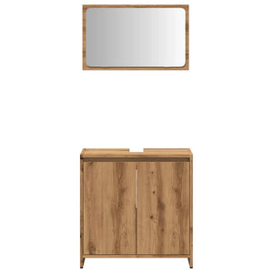 vidaXL 2 Piece Bathroom Furniture Set Artisan Oak Engineered Wood