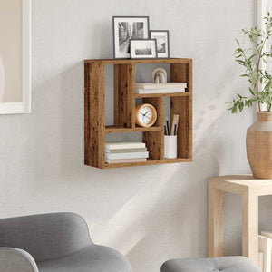 vidaXL Wall Shelf Old Wood 45x16x45 cm Engineered Wood