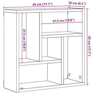 vidaXL Wall Shelf Old Wood 45x16x45 cm Engineered Wood