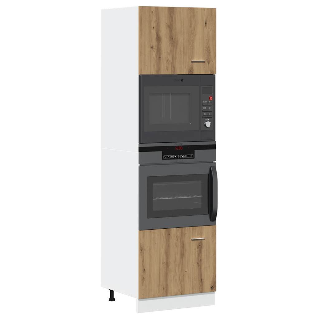 vidaXL Microwave Cabinet Artisian Oak 60x57x207 cm Engineered Wood