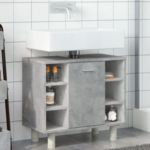 vidaXL Bathroom Cabinet Concrete Grey 60x32x53.5 cm Engineered Wood