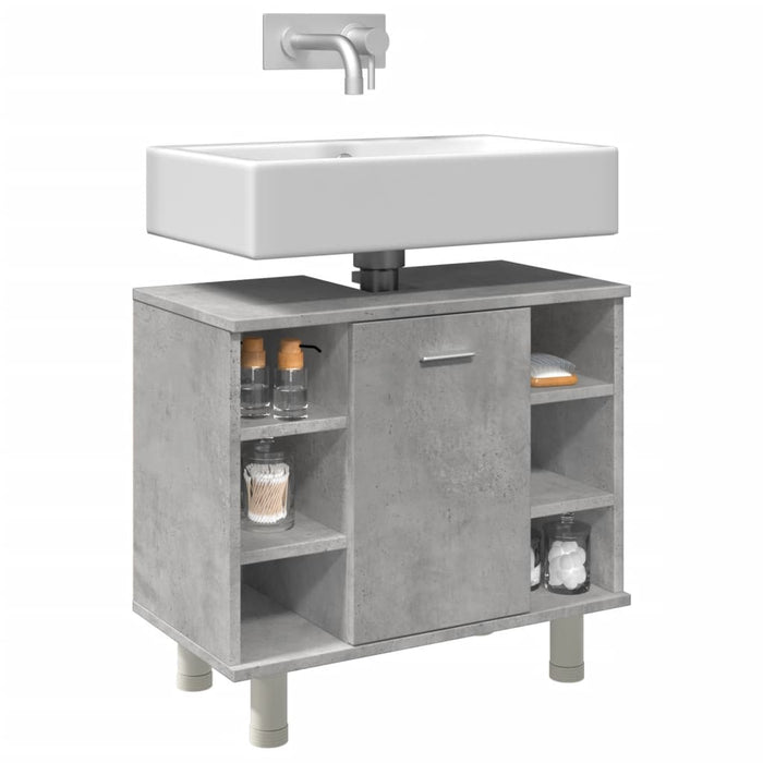 vidaXL Bathroom Cabinet Concrete Grey 60x32x53.5 cm Engineered Wood