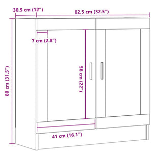 vidaXL Book Cabinet Old Wood 82.5x30.5x80 cm Engineered Wood