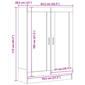 vidaXL Book Cabinet Old Wood 82.5x30.5x115 cm Engineered Wood