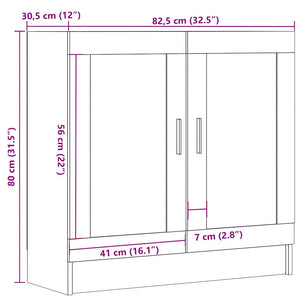 vidaXL Book Cabinet Old Wood 82.5x30.5x80 cm Engineered Wood