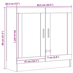 vidaXL Book Cabinet Artisan Oak 82.5x30.5x80 cm Engineered Wood