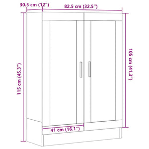 vidaXL Book Cabinet Old Wood 82.5x30.5x115 cm Engineered Wood