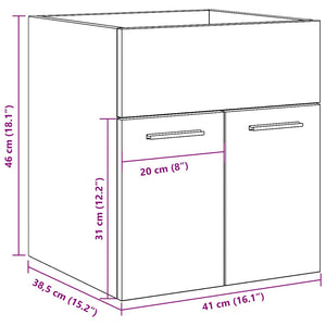 vidaXL Bathroom Sink Cabinet Sonoma Oak 41x38.5x46 cm Engineered Wood