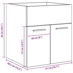 vidaXL Bathroom Sink Cabinet Concrete Grey 41x38.5x46 cm Engineered Wood