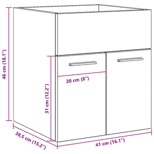 vidaXL Bathroom Sink Cabinet Artisan Oak 41x38.5x46 cm Engineered Wood