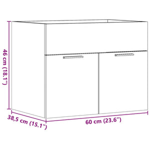 vidaXL Sink Cabinet Concrete Grey 60x38.5x46 cm Engineered Wood