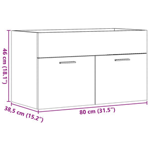 vidaXL Sink Cabinet Concrete Grey 80x38.5x46 cm Engineered Wood