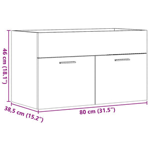 vidaXL Bathroom Sink Cabinet Old Wood 80x38.5x46 cm Engineered Wood