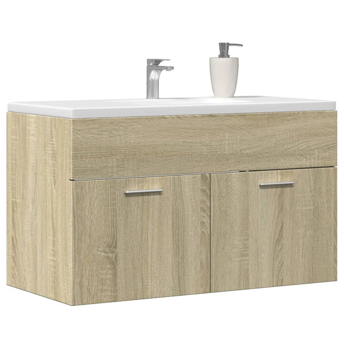 vidaXL Bathroom Sink Cabinet Sonoma Oak 90x38.5x46 cm Engineered Wood