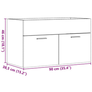 vidaXL Bathroom Sink Cabinet Concrete Grey 90x38.5x46 cm Engineered Wood