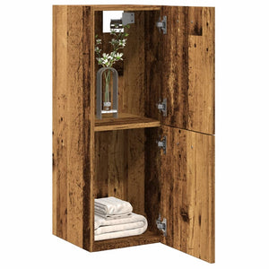 vidaXL Bathroom Hanging Cabinet Old Wood 30x30x80 cm Engineered Wood