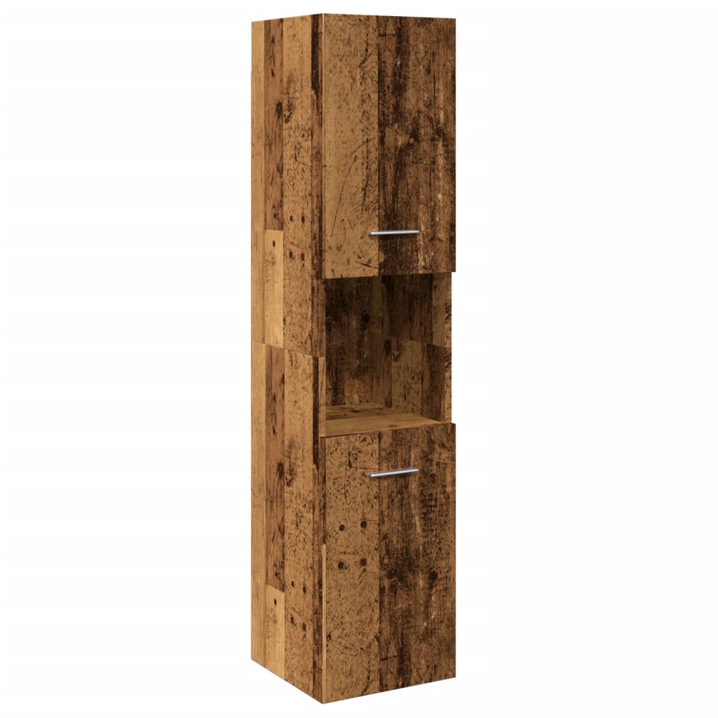 vidaXL Bathroom Hanging Cabinet Old Wood 30x30x130 cm Engineered Wood