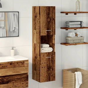 vidaXL Bathroom Hanging Cabinet Old Wood 30x30x130 cm Engineered Wood